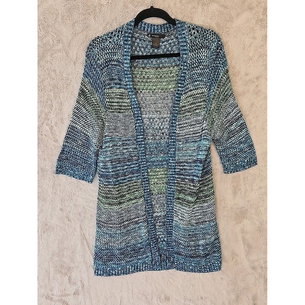 New Directions Women's 1X Knit Cardigan / Sweater 1/2 Sleeve‎ Multi-Color
